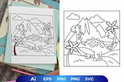 Cute Brontosaurus Coloring Page Product Image 1