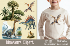 Watercolor Dinosaur Sublimation Clipart | 5 designs Product Image 2