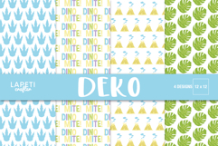 Prehistoric dinosaur digital paper with volcano patterns