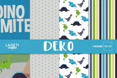 Dinosaur digital paper collection with four colorful coordinated designs