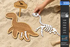 Dinosaur Fossil Excavation Laser Cut | Dinosaur Skeleton SVG Product Image 1