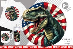 Dinosaur 4th of July Clipart Product Image 1