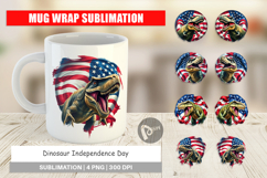 Mug Wrap Dinosaur 4th of July Product Image 1