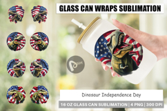 Glass Can Dinosaur 4th of July Product Image 1