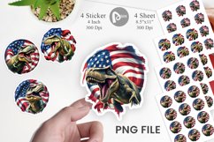 Dinosaur 4th of July Sticker Product Image 1