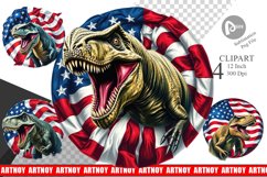 Dinosaur 4th of July Clipart Product Image 1