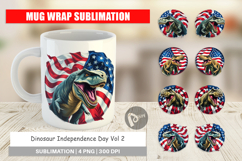 Mug Wrap Dinosaur 4th of July Product Image 1