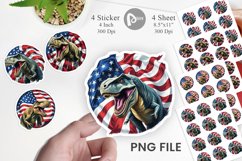 Dinosaur 4th of July Sticker Product Image 1
