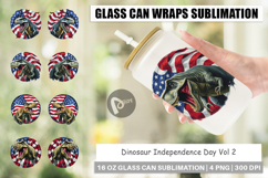 Glass Can Dinosaur 4th of July Product Image 1