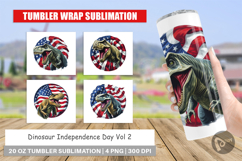 Tumbler Dinosaur 4th of July Product Image 1