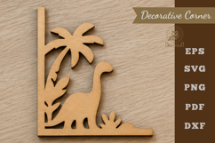 Dinosaur Lasercut Corner SVG Product Image 1