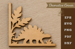 Dinosaur Lasercut Corner SVG Product Image 1