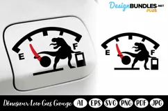 Car Fuel Tank Stickers, Fun Dinosaur Low Gas Gauge Decal Product Image 1