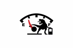 Car Fuel Tank Stickers, Fun Dinosaur Low Gas Gauge Decal Product Image 2