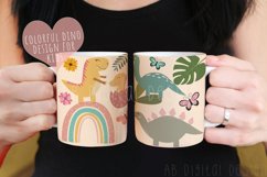 Dinosaur Mug Wrap Sublimation Template for Kids, Dino Girls Product Image 2