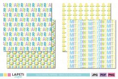 Dinosaur Scrapbook Paper, Kids Dino Birthday Patterns Product Image 5