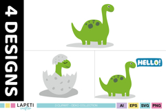 Friendly green long-neck dinosaur illustration for birthday banners and welcome signs