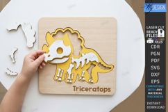 Dinosaur Skeleton Puzzle Laser Cut | Montessori Toy SVG |CNC Product Image 1