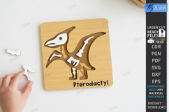 Dinosaur Skeleton Puzzle Laser Cut | Montessori Toy SVG |CNC Product Image 1