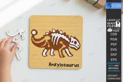 Dinosaur Skeleton Puzzle Laser Cut | Montessori Toy SVG |CNC Product Image 1