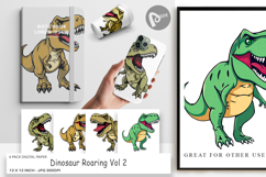 Digital Paper Roaring Dinosaur Product Image 1
