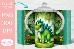 Dinosaur sippy cup sublimation PNG, Baby 12oz Kids tumbler Product Image 1