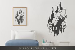 Dinosaurs with Claws Creeping Out of Wall SVG Design Product Image 1