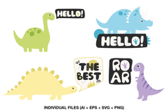 fun dinosaur quotes svg for nursery decor