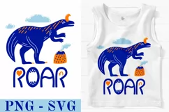 Roar Dinosaur SVG. Kids Sublimation PNG Product Image 1