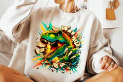 3D Dinosaur Png Sublimation, Kids Png, Dinosaur Hole, T-rex Product Image 3