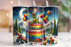 Dinosaur Tumbler Wrap Sublimation, Kids Tumbler, Birthday Product Image 1
