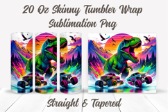 Dinosaur Tumbler Wrap Sublimation, Kids Tumbler, Truck PNG Product Image 2