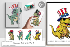 Digital Paper Dinosaur Patriotic Product Image 1