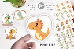 Sticker Heart Dinosaur Product Image 1