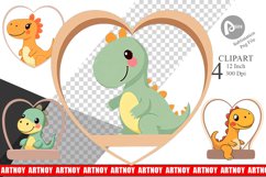 Clipart Heart Dinosaur Product Image 1
