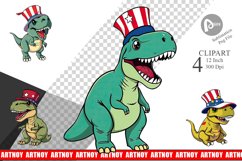 Dinosaur Patriotic Clipart Product Image 1
