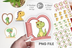 Sticker Heart Dinosaur Product Image 1