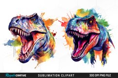 Watercolor Dinosaur Design Clipart Product Image 1