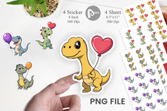 Dino with Balloon Sticker Product Image 1
