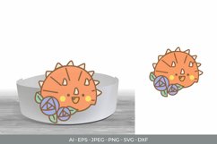 Happy Little Triceratops with Flower for Paper Crown Product Image 1
