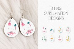 Dinosaurs Teardrop Earring Sublimation Designs | Set 8 Product Image 1