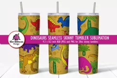 kids dinosaur skinny tumbler sublimation design