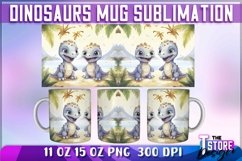 Dinosaurs Mug Sublimation| 11 oz 15 oz Mug|Dinosaurs PNG v.2 Product Image 2
