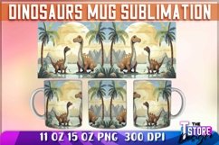 Dinosaurs Mug Sublimation | 11 oz 15 oz Mug | Dinosaurs PNG Product Image 1