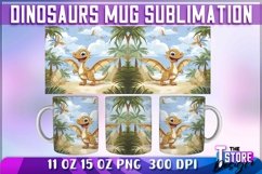 Dinosaurs Mug Sublimation | 11 oz 15 oz Mug | Dinosaurs PNG Product Image 1