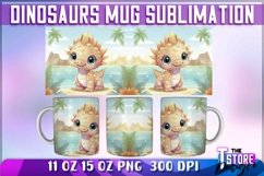 Dinosaurs Mug Sublimation| 11 oz 15 oz Mug|Dinosaurs PNG v.2 Product Image 4