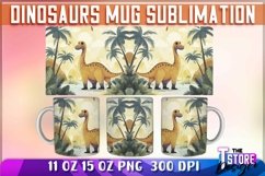Dinosaurs Mug Sublimation| 11 oz 15 oz Mug|Dinosaurs PNG v.1 Product Image 4