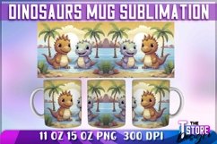 Dinosaurs Mug Sublimation| 11 oz 15 oz Mug|Dinosaurs PNG v.2 Product Image 5