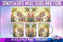 Dinosaurs Mug Sublimation| 11 oz 15 oz Mug|Dinosaurs PNG v.2 Product Image 6
