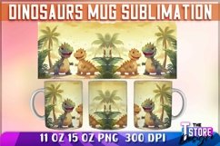 Dinosaurs Mug Sublimation| 11 oz 15 oz Mug|Dinosaurs PNG v.1 Product Image 6